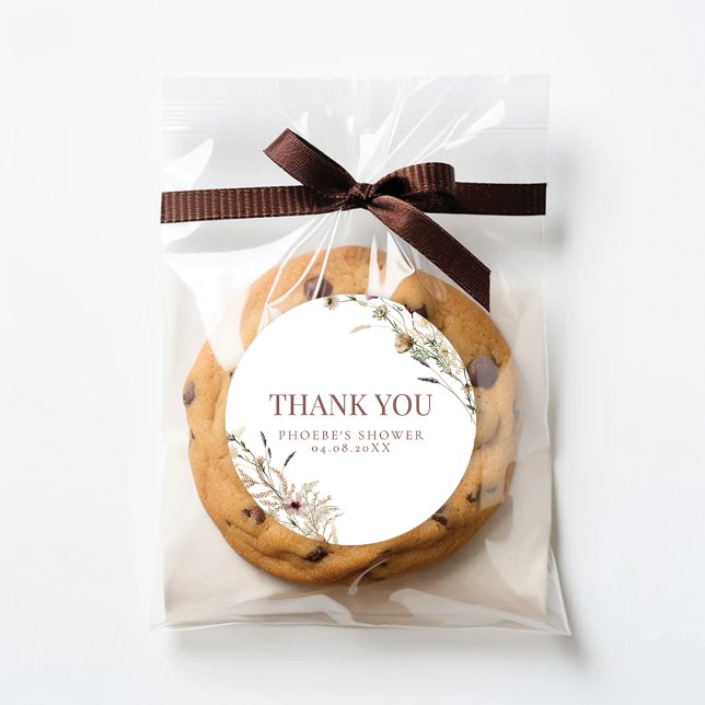 Brautparty für Aquarellfarben-Wildblume Runder Aufkleber (Von Creator hochgeladen)