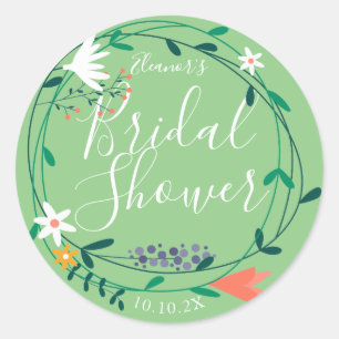 Brautparty für Blumengarten Runder Aufkleber
