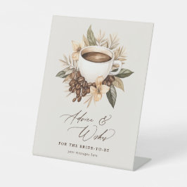 Brautparty für Blumenkaffee Sockelschild
