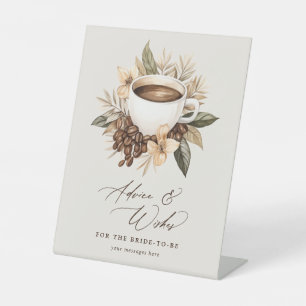 Brautparty für Blumenkaffee Sockelschild