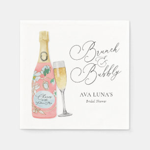 Brautparty für Brunch und Bubbly Champagner Serviette