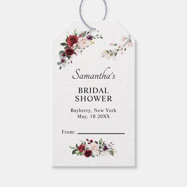 Brautparty für das Blumenmuster Geschenkanhänger (Vorderseite)