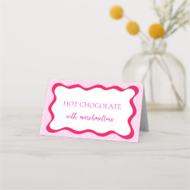Brautparty für das Buffet mit dem Label "Hot Pink Platzkarte