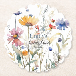 Brautparty für die Wildblumen von Aquarellfarben Untersetzer