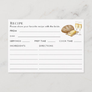 Brautparty für doppelseitiges Brot und Butter Begleitkarte