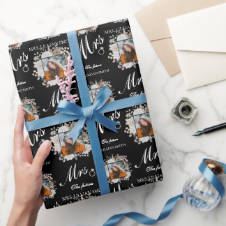 Brautparty für Foto-Blumenrahmen Geschenkpapier