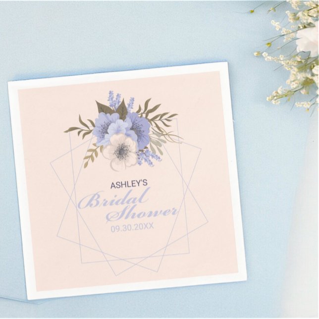 Brautparty für geometrische Rose für Peach Violet  Serviette (custom floral paper napkin)