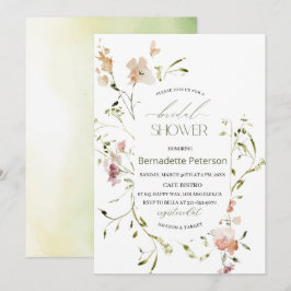 Brautparty für helle Wildblumen Einladung