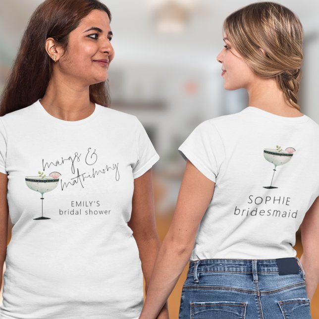 Brautparty für Marg- und Matrimonenname T-Shirt (Front and back view)