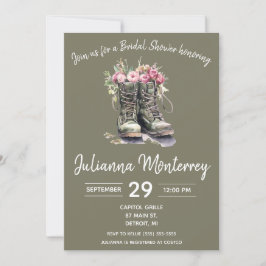 Brautparty für militärische Zwecke, Stiefel, Blume Einladung