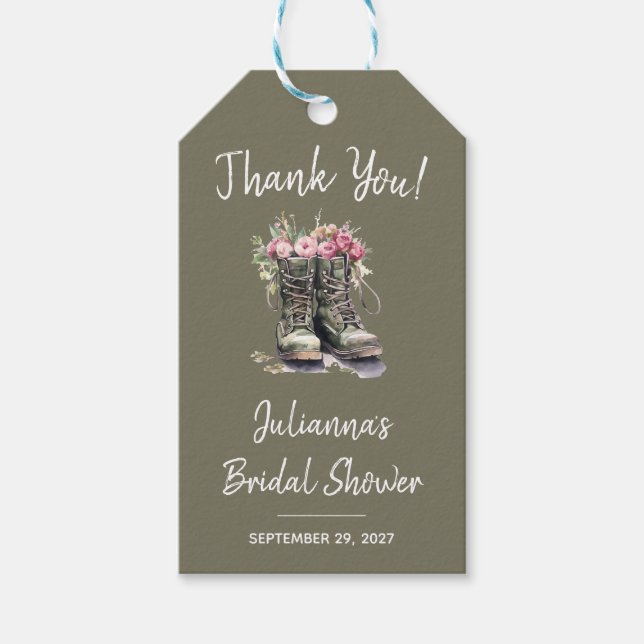 Brautparty für militärische Zwecke, Stiefel, Blume Geschenkanhänger (Vorderseite)