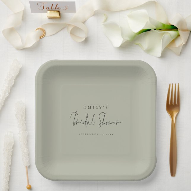 Brautparty für Minimalistische Skriptname Pappteller (Hochzeit)