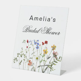 Brautparty für Minimalistische Wildblume Sockelschild