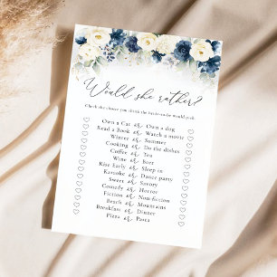 Brautparty für Navy Blue und White Roses