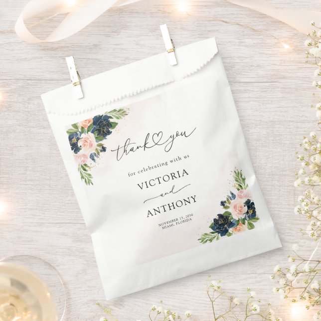 Brautparty für Navy und Blush Pink Geschenktütchen (Ausgeschnitten)