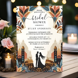 Brautparty für Retro-Arabien-Exotic-Bold-Damask Einladung