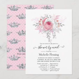 Brautparty für Rosa und Silber Einladung