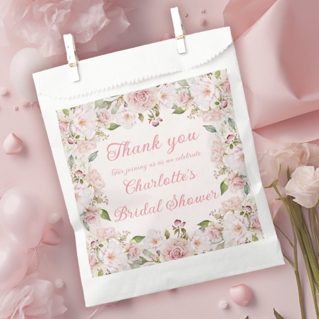 Brautparty für Rose in Rosa Geschenktütchen (Pink Watercolor Roses Bridal Shower Favor Bag
Beautiful Favor Bags to say Thank You to your guests. )