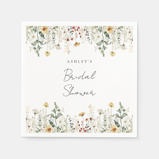 Brautparty für Sommerfeld-Wildblume Serviette (Vorderseite)