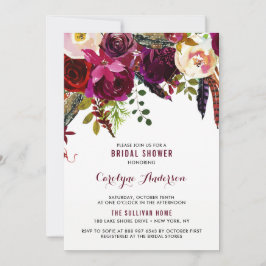 Brautparty für Wasserfarben Boho Bläserner Herbst Einladung