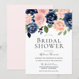 Brautparty für Wasserfarben, handgestrichen und bl Einladung