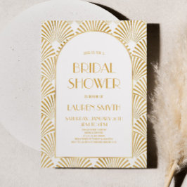 Brautparty für White Geometric Art Deco Einladung