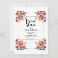 Brautparty für zarte Coral Peach-Rose