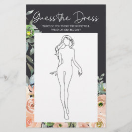 Brautparty Game Floral Gucken Sie die Dresskarte Flyer