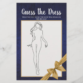 Brautparty Game Navy Gold Raten Sie das Kleid Flyer