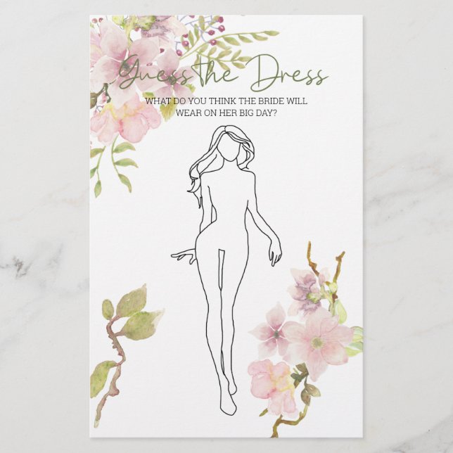 Brautparty Game Pink Blush Erzählen Sie die Dress  Flyer (Vorne)