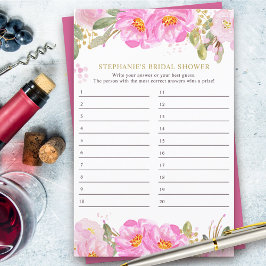 Brautparty Game Pink Floral Anscard