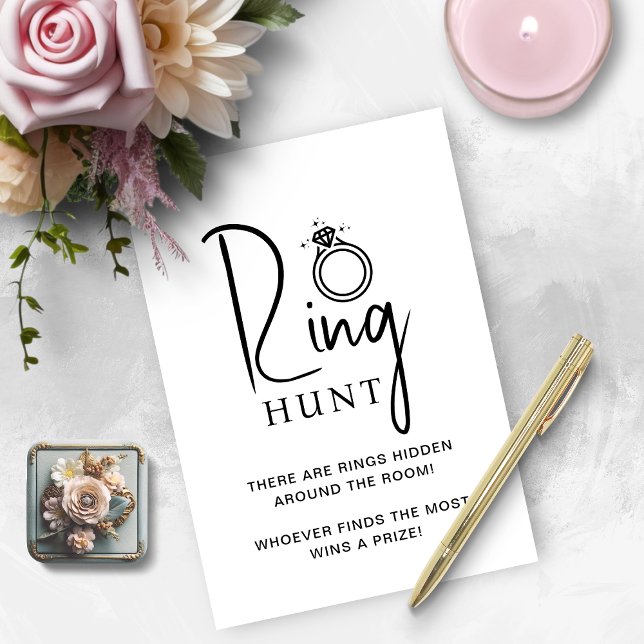 Brautparty Game Ring Hour Card Einladung (Bridal Shower Game Ring Hunt Card)