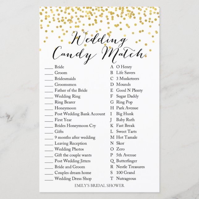 Brautparty Game - Wedding Candy Game & Ansty (Vorderseite)