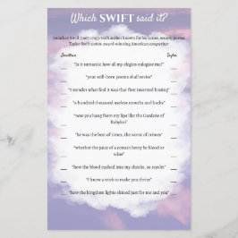Brautparty Game "Welcher Swift hat es gesagt?"