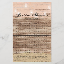 Brautparty Game Word Suche Rustikale Holzlattern
