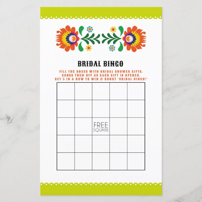 Brautparty Games Bingo Game Wedding Fiesta (Vorderseite)
