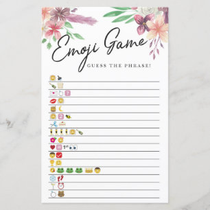 Brautparty Games Guess of Emoji Game Floral
