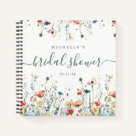 Brautparty Gästebuch für lebendige Wildblume Notizbuch