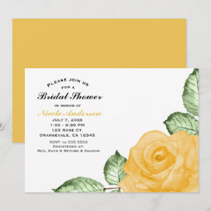 Brautparty Gelb Rose Elegante Party Einladung