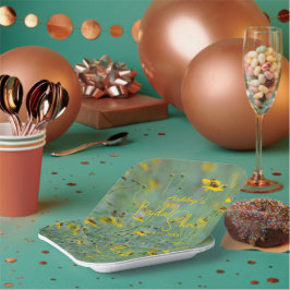Brautparty Gelbe Wildblume Blumenbild Pappteller