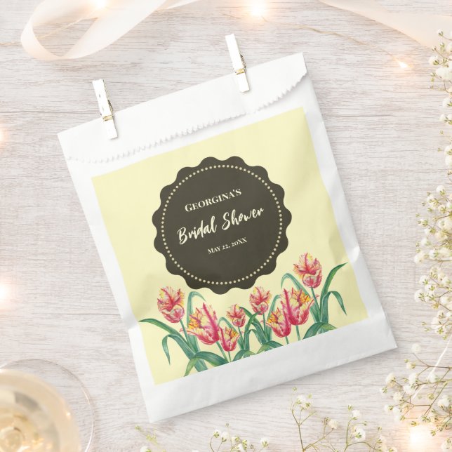 Brautparty Gelber Papagei Tulips Blume Bläserne Geschenktütchen (Ausgeschnitten)
