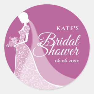 Brautparty Geschenk Elegantes Spitzenkleid Runder Aufkleber