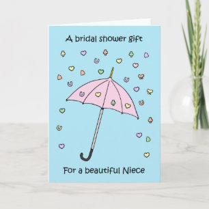 Brautparty Geschenk für Nichte Umbrella und Confet Einladung