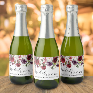 Brautparty-Geschenk mit Burgunder-Rosé-Blumenmotiv