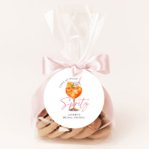 Brautparty-Geschenk 'Pink Love At First Spritz' Runder Aufkleber