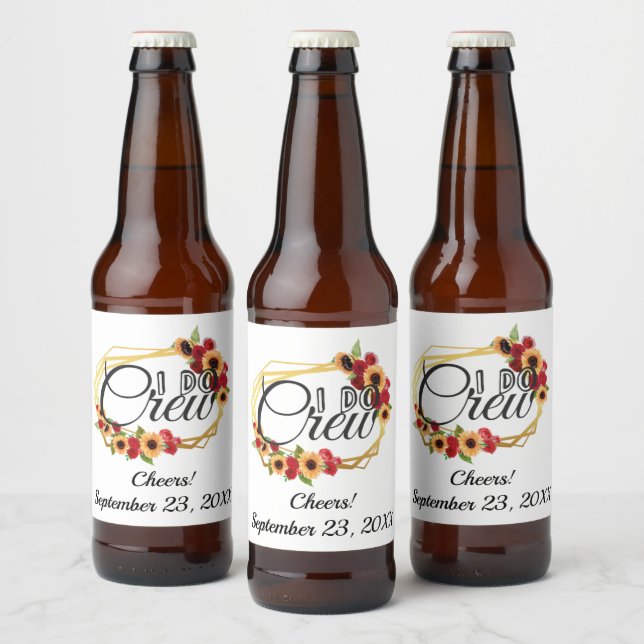 Brautparty Geschenke, ich mache Crew, Sonnenblumen Bierflaschenetikett (Flaschen)