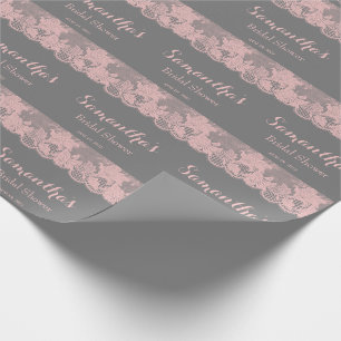 Brautparty-Geschenkpapier mit rosa Spitze Geschenkpapier