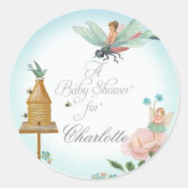 Brautparty Gevor Siegel Blume Fairies Dragonfly Runder Aufkleber