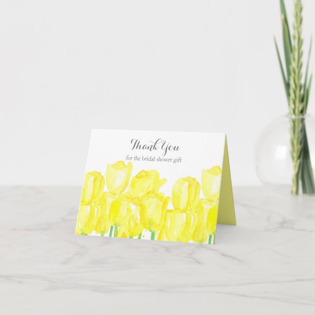 Brautparty Gift Yellow Tulips Danke Karte (Vorderseite)