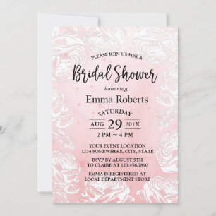Brautparty Girly Watercolor Rose Floral Einladung